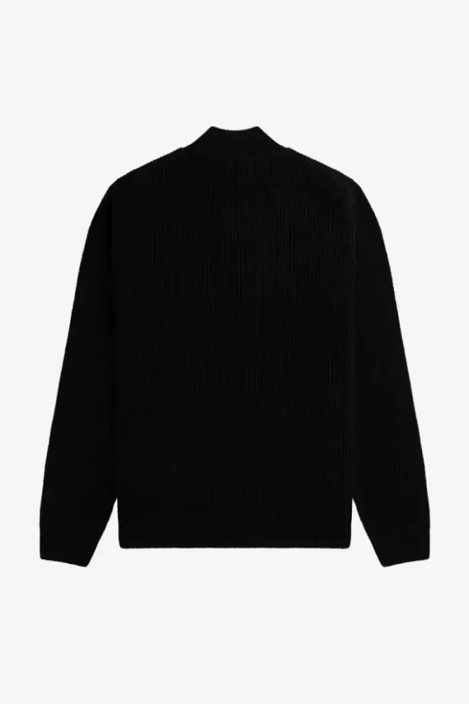 Strukturierter Herrenpullover mit halbem Reißverschluss