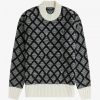 Strukturierter monochromer Strickpullover