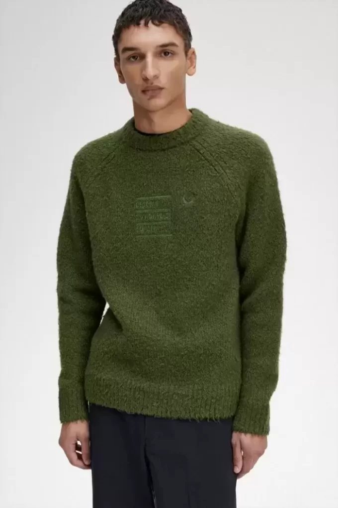 Strukturierter Strickpullover für Herren