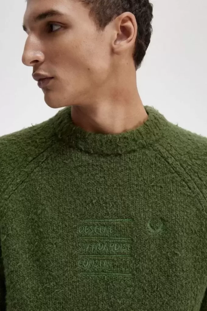 Strukturierter Strickpullover für Herren