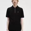 Strukturiertes Herren-Poloshirt mit Reißverschlusskragen