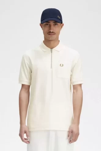 Strukturiertes Herren-Poloshirt mit Reißverschlusskragen