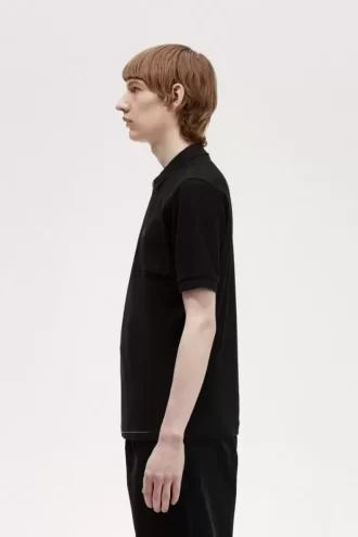 Strukturiertes Herren-Poloshirt mit Reißverschlusskragen