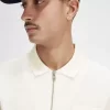 Strukturiertes Herren-Poloshirt mit Reißverschlusskragen