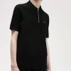 Strukturiertes Herren-Poloshirt mit Reißverschlusskragen