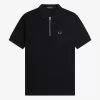 Strukturiertes Herren-Poloshirt mit Reißverschlusskragen