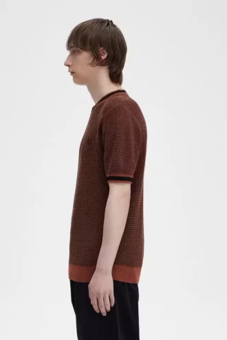 Strukturiertes Strick-T-Shirt für Herren
