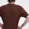 Strukturiertes Strick-T-Shirt für Herren