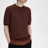 Strukturiertes Strick-T-Shirt für Herren