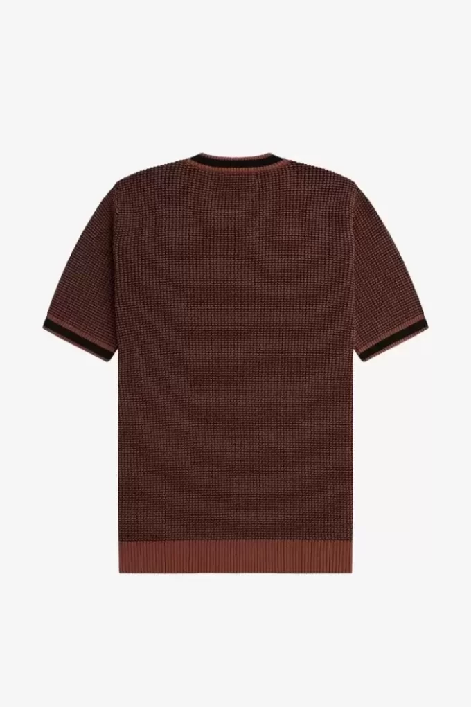 Strukturiertes Strick-T-Shirt für Herren
