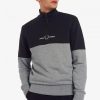 Sweatshirts mit Farbblock-Halbreißverschluss