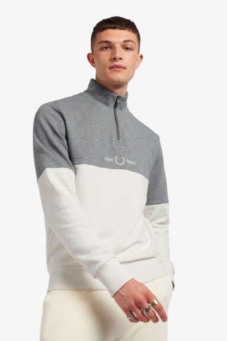 Sweatshirts mit Farbblock-Halbreißverschluss