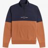 Sweatshirts mit Farbblock-Halbreißverschluss