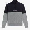 Sweatshirts mit Farbblock-Halbreißverschluss
