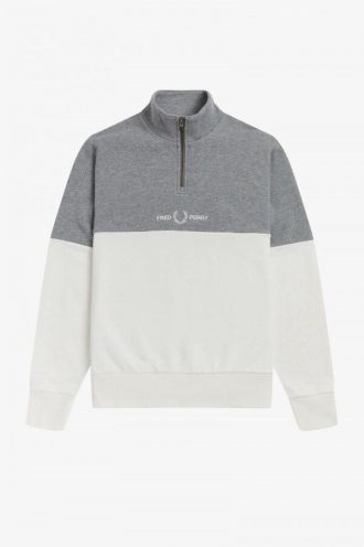 Sweatshirts mit Farbblock-Halbreißverschluss