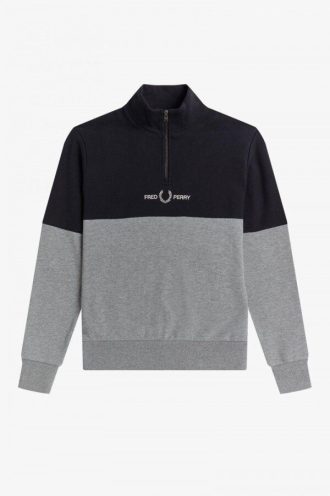Sweatshirts mit Farbblock-Halbreißverschluss