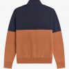 Sweatshirts mit Farbblock-Halbreißverschluss