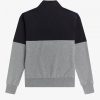 Sweatshirts mit Farbblock-Halbreißverschluss