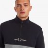 Sweatshirts mit Farbblock-Halbreißverschluss