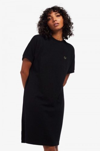 T-Shirt-Kleid aus kastigem Piqué