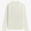 V-Ausschnitt Zopfmuster Pullover Strickwaren