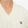 V-Ausschnitt Zopfmuster Pullover Strickwaren