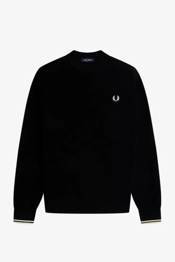 Waffelmuster-Herrenpullover