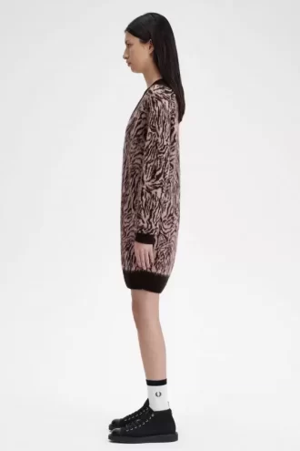 Zebra-Strickkleid für Damen