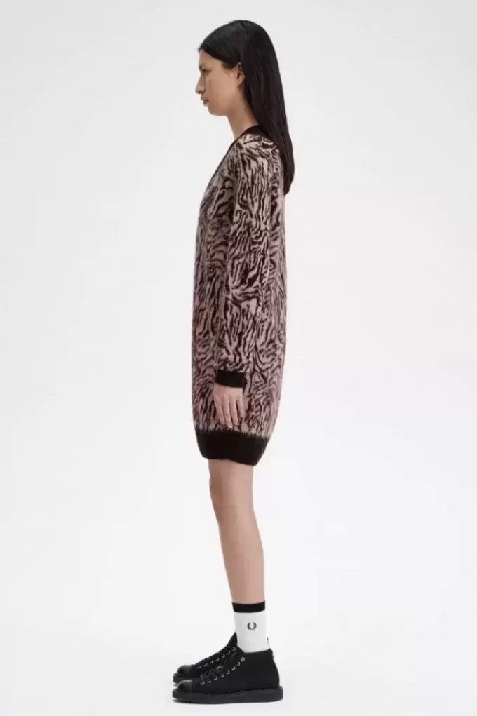 Zebra-Strickkleid für Damen