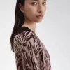 Zebra-Strickkleid für Damen