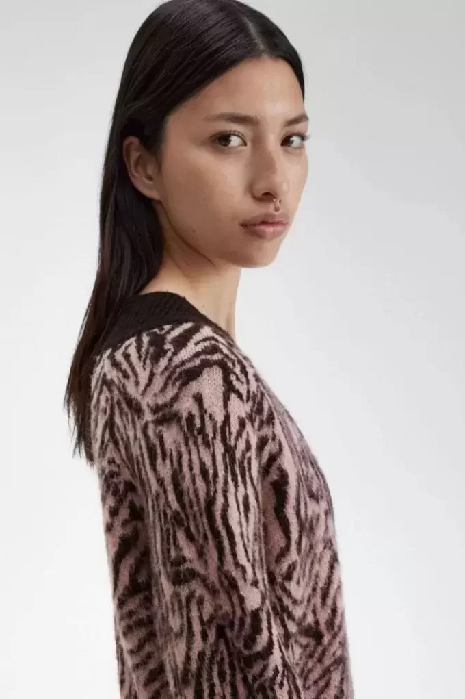Zebra-Strickkleid für Damen