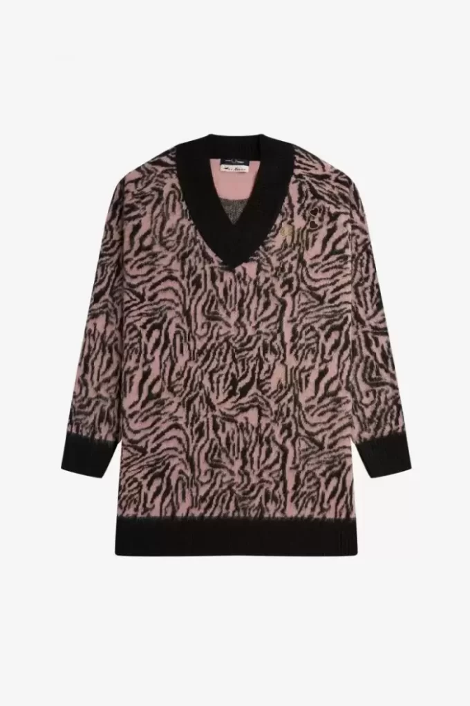 Zebra-Strickkleid für Damen
